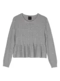 Givenchy Kids logo-jacquard gathered T-shirt - Grey