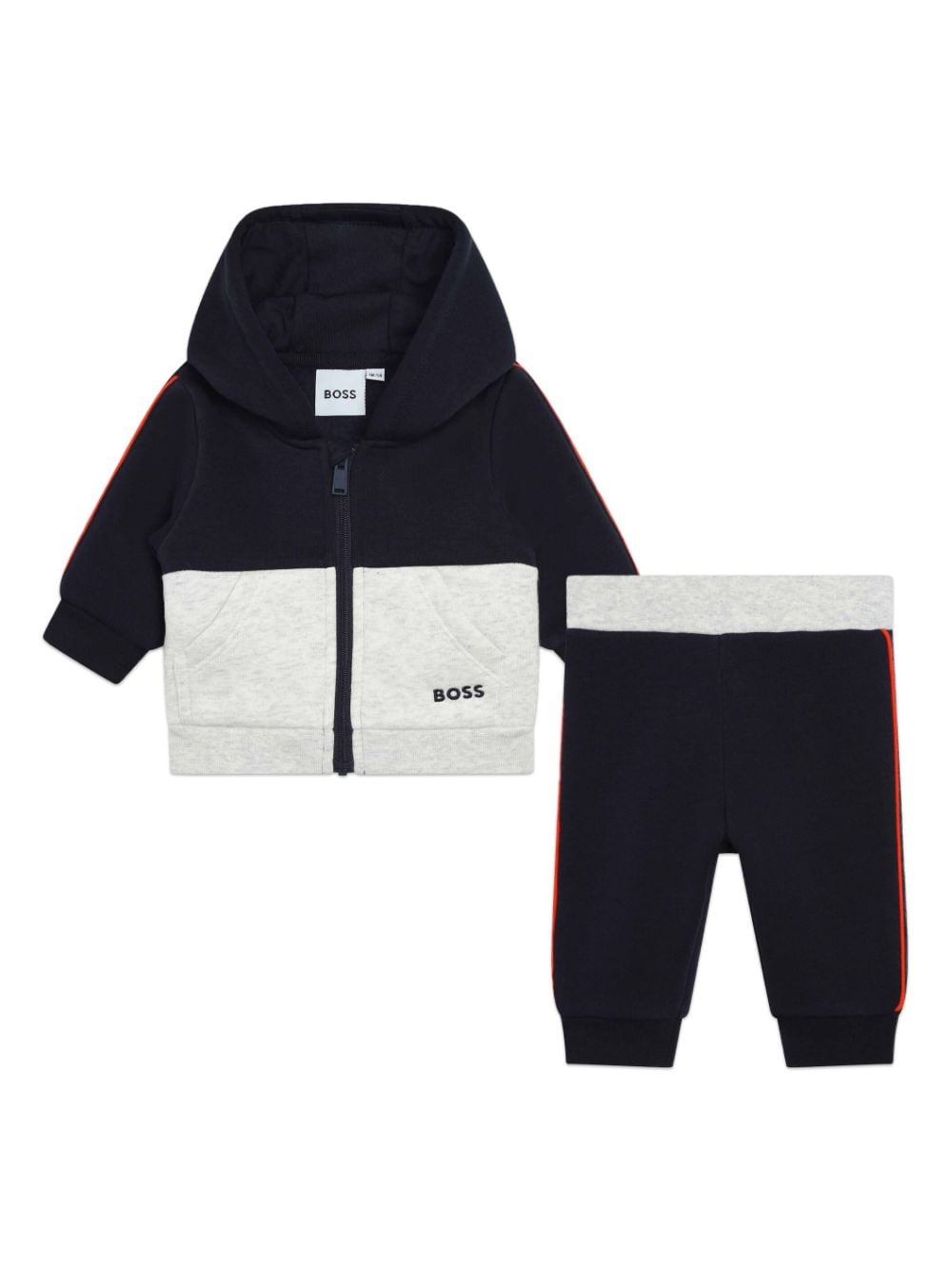 Bosswear Babies' Logo-embroidered Cotton-blend Tracksuit Set In Blue