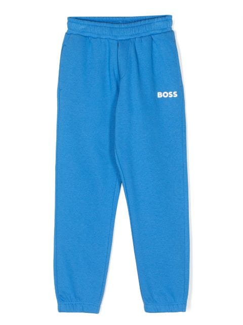 BOSS Kidswear logo-embossed cotton track pants
