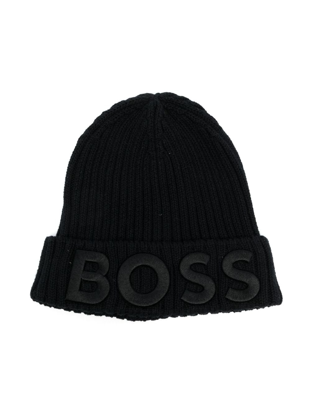 BOSS Kidswear embroidered-logo beanie hat - Black