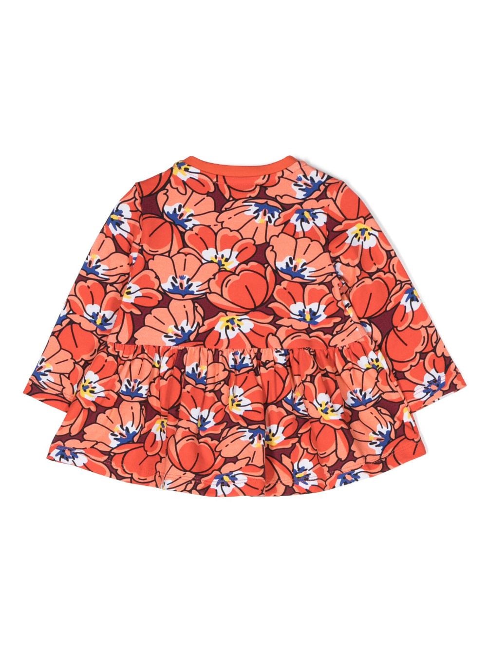 Shop Kenzo Floral-print Long-sleeved Top In Orange