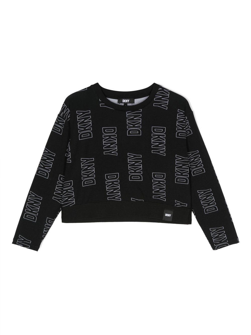 Dkny Kids logo-print long-sleeve cotton T-shirt - Black