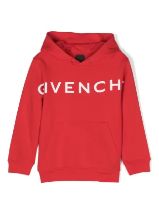 Givenchy Kids 4G star-print Fleece Hoodie | Red | FARFETCH