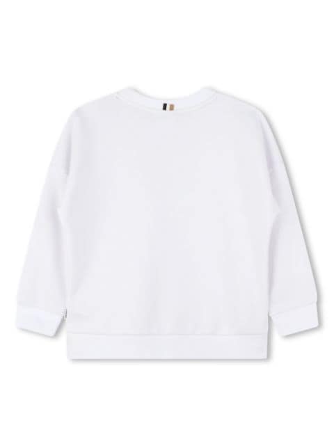 contrasting logo print cotton sweatshirt