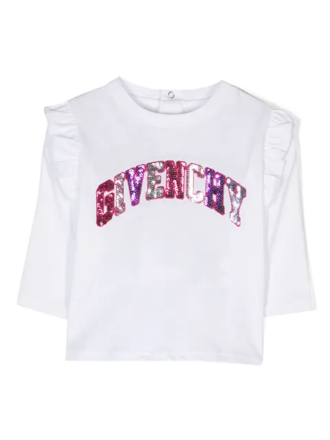 Givenchy Kids camiseta con logo y lentejuelas