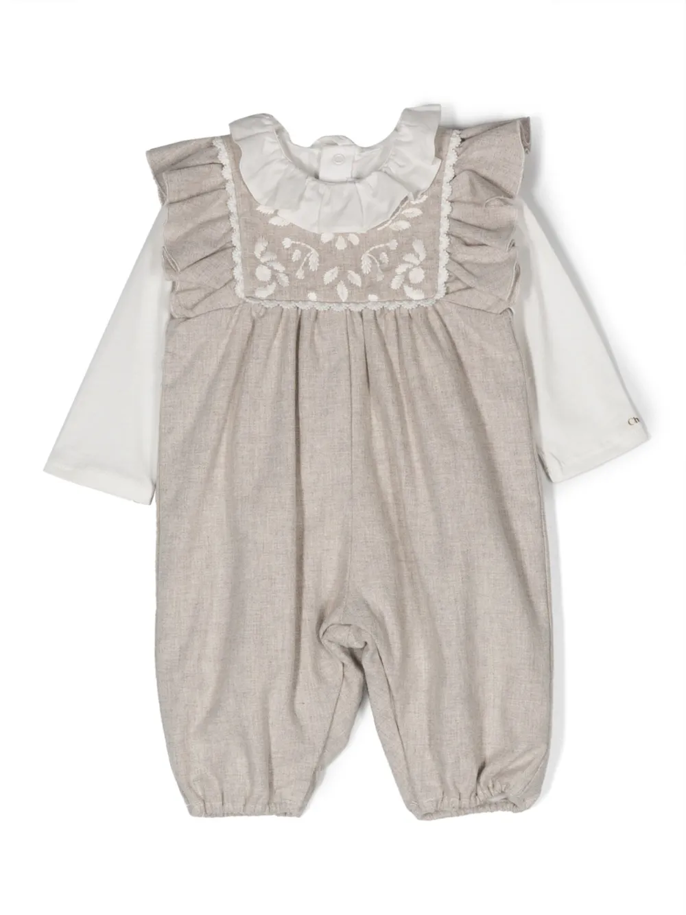 Chloé Kids フローラル ベビーウェア セット - グレー Chloé Kids フローラル ベビーウェア セット - グレー