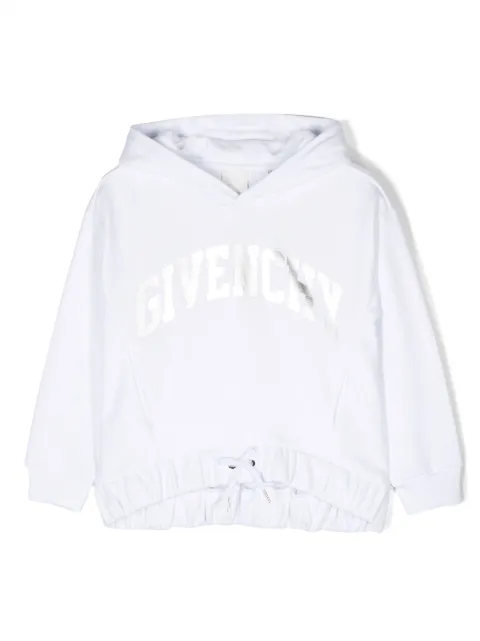 Givenchy Kids flocked-logo cotton hoodie