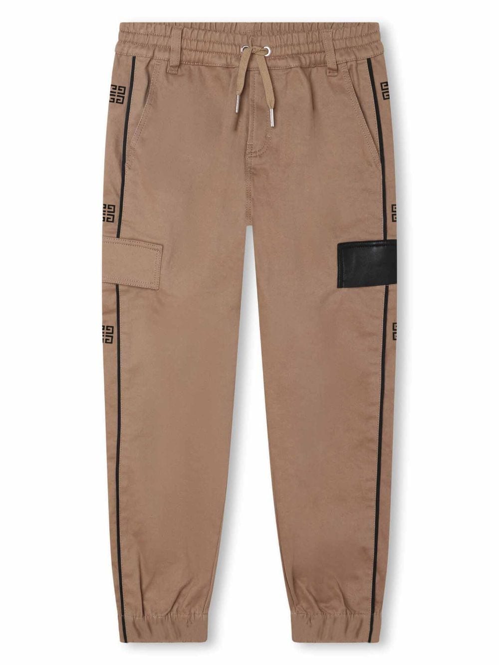 Image 1 of Givenchy Kids pantalon en cuir à motif 4G brodé