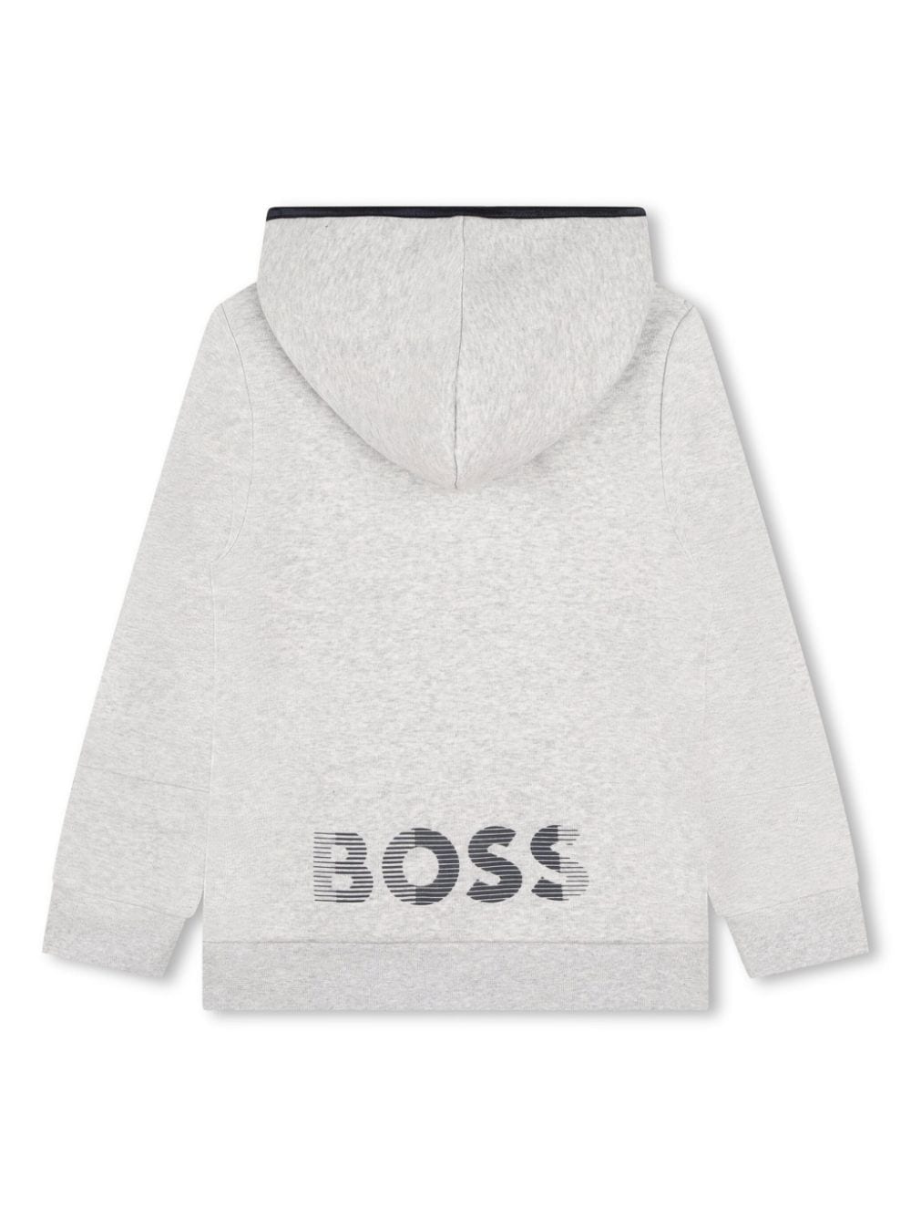 BOSS Kidswear logo-print zip-up hoodie - Grijs
