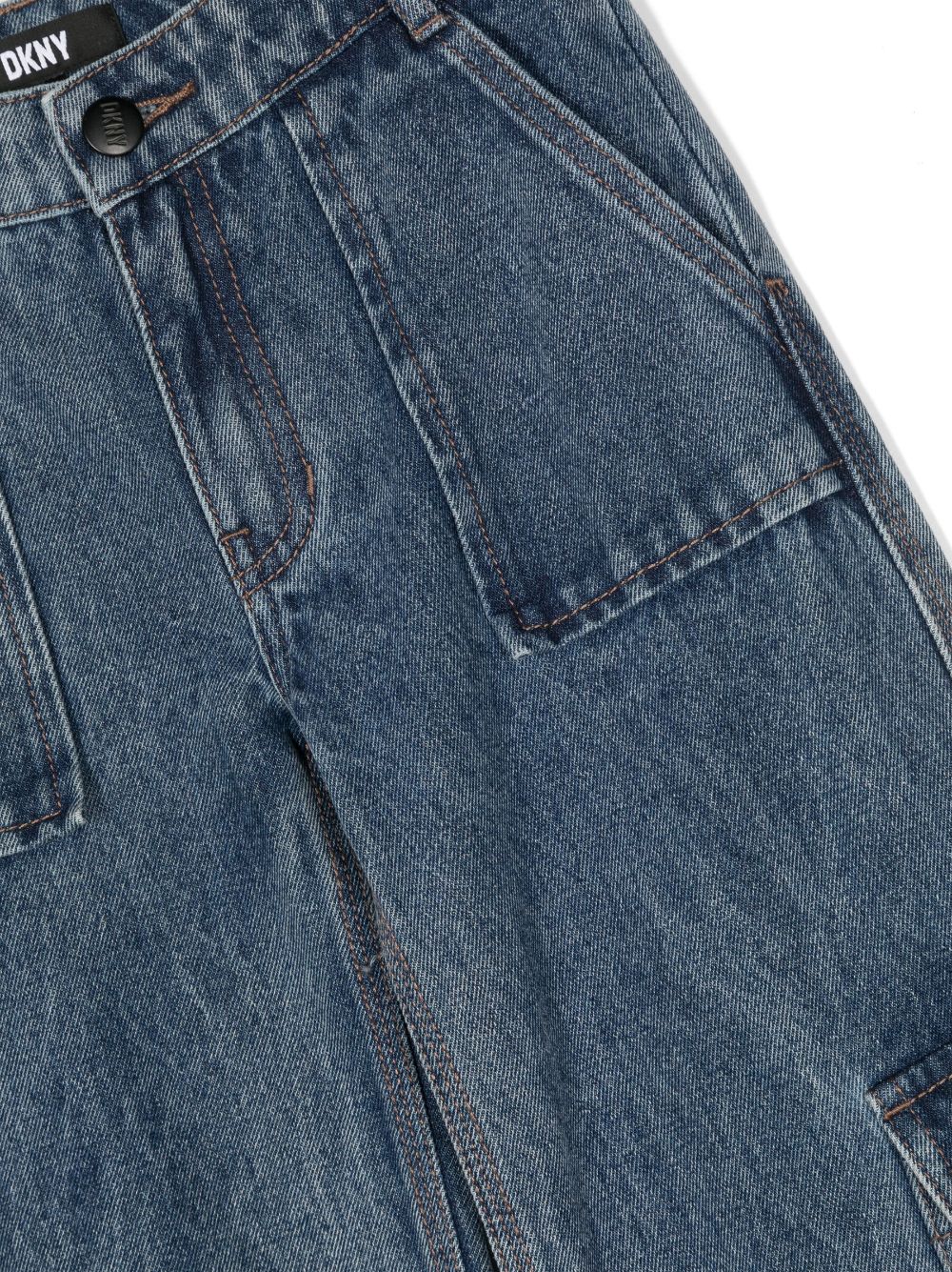 Shop Dkny Elasticated Cargo Jeans In Blue