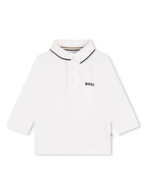 BOSS Kidswear logo-print contrasting-edge polo shirt