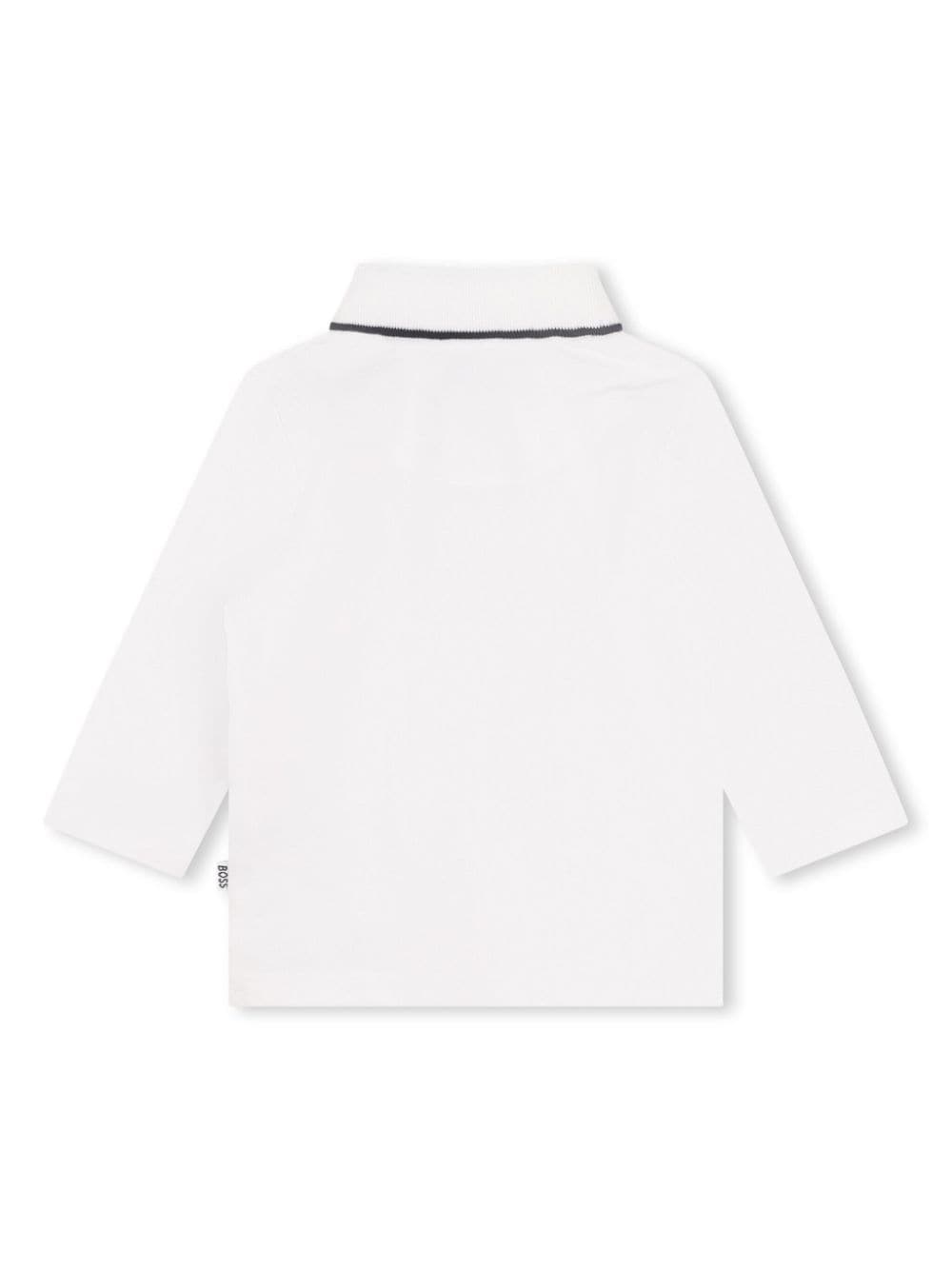 BOSS Kidswear logo-print contrasting-edge polo shirt - Wit