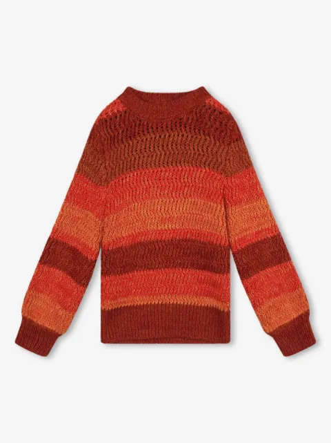 Chloé Kids pull rayé à logo brodé