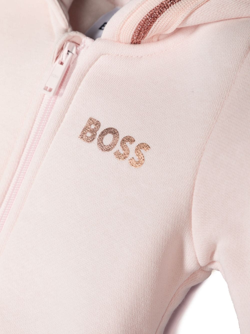 Shop Bosswear Logo-print Zip Hoodie In Pink