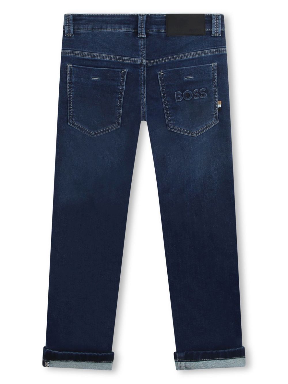 BOSS Kidswear mid-rise straight-leg jeans - Blauw