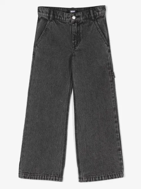 Dkny Kids logo-patch straight-leg jeans