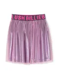 Billieblush logo-waistband metallic-effect skirt - Pink