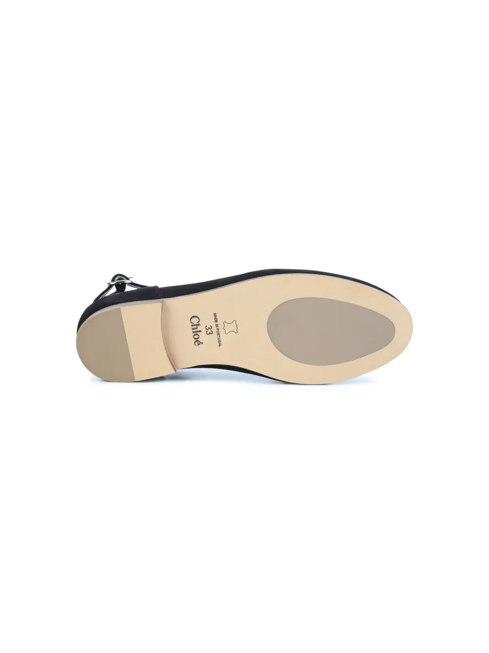 Scalloped-Edge Ballerina Leather Shoes