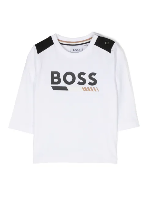BOSS Kidswear logo-print long-sleeve top