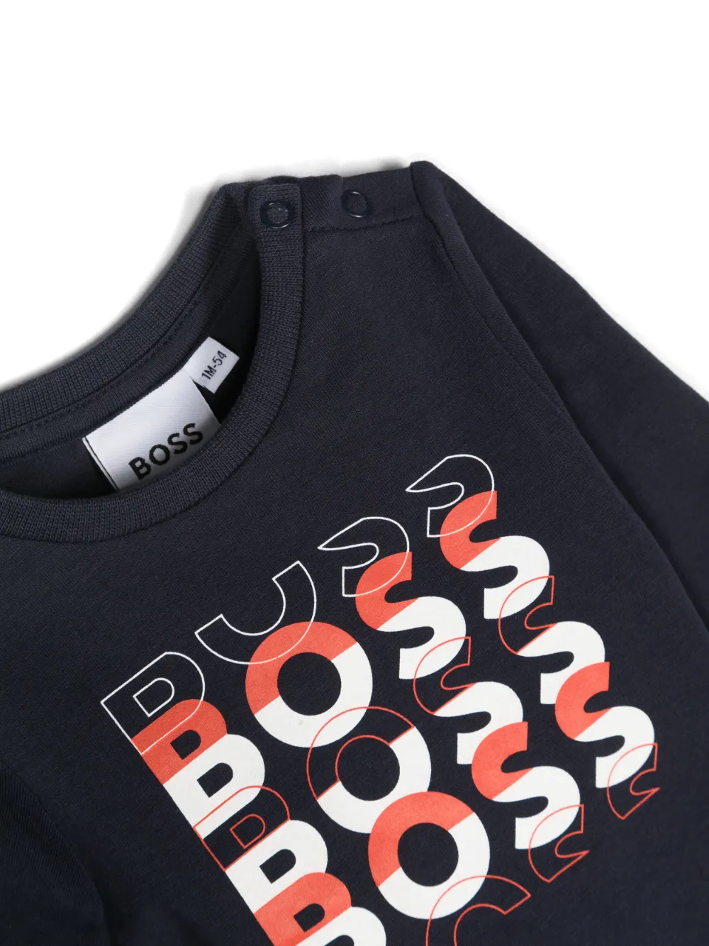 BOSS Kidswear Top met logoprint Blauw
