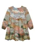 Chloé Kids graphic-print ruffle-detailing dress - Multicolour