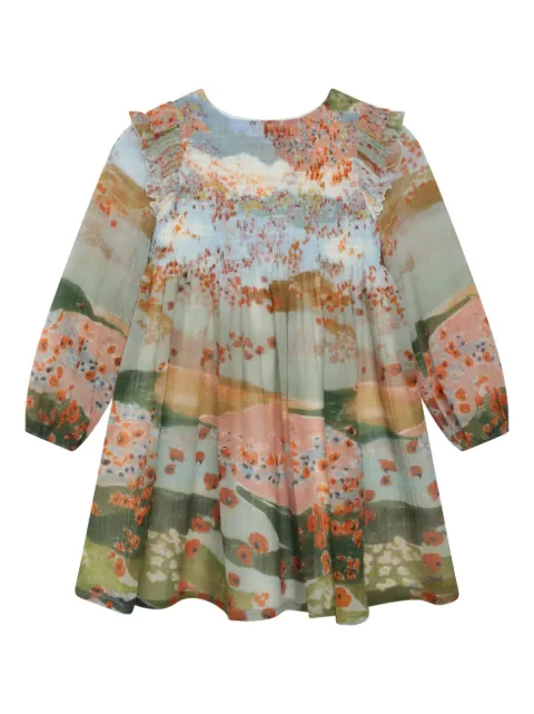 Chloé Kids graphic-print ruffle-detailing dress 
