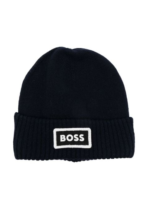 BOSS Kidswear logo-print beanie hat