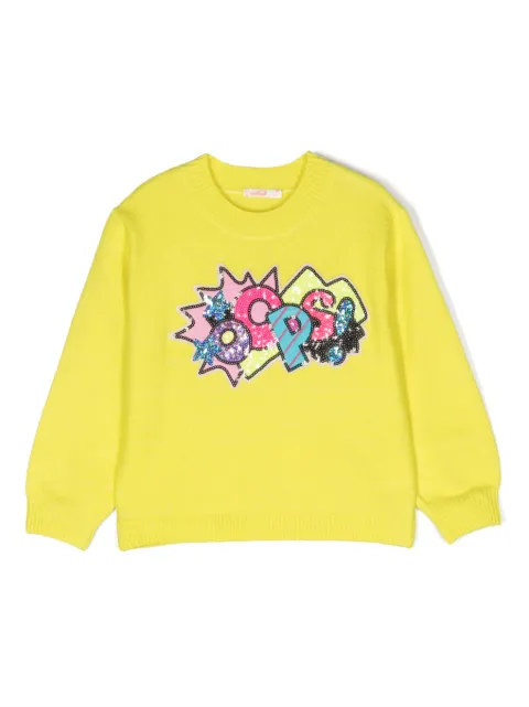 Billieblush sequin-embellished crew-neck jumper