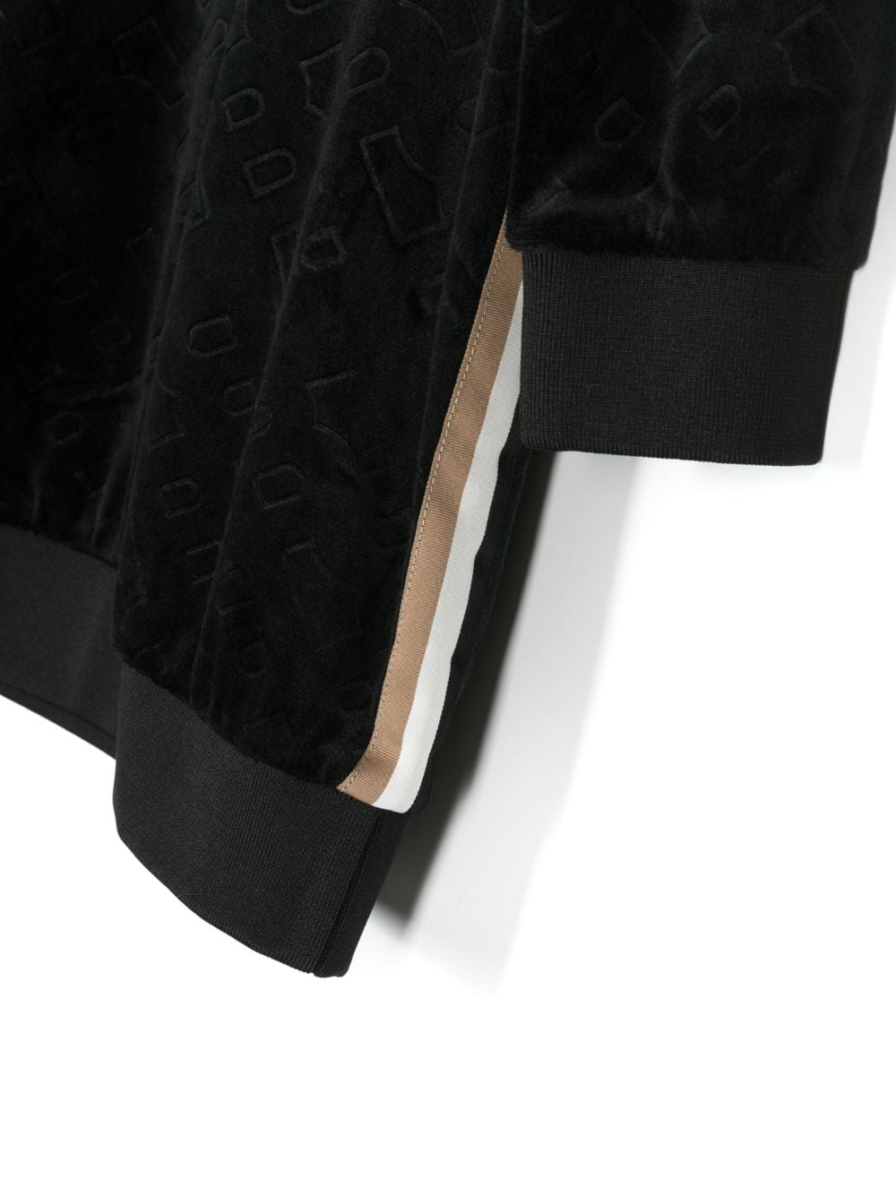 Shop Bosswear Monogram-pattern Velour Dress In Black