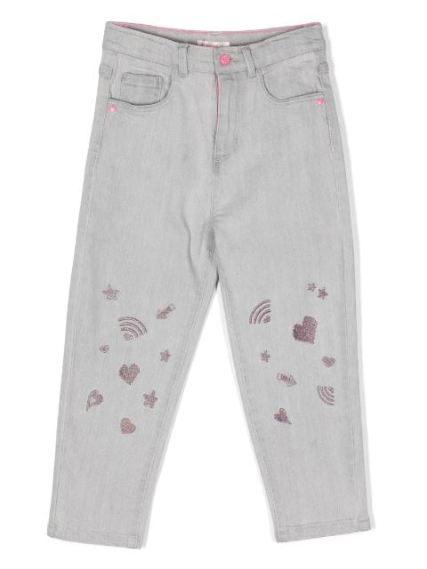 Billieblush embroidered-detail cotton jeans