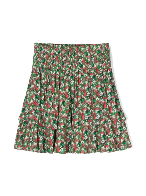 Zadig & Voltaire Kids floral-print tiered skirt