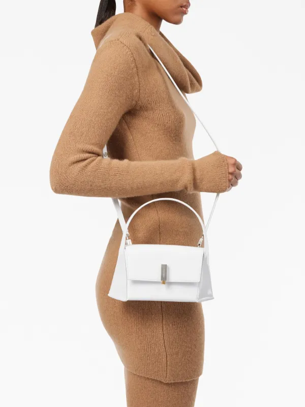 Ferragamo Small Geometric Leather Shoulder Bag | White