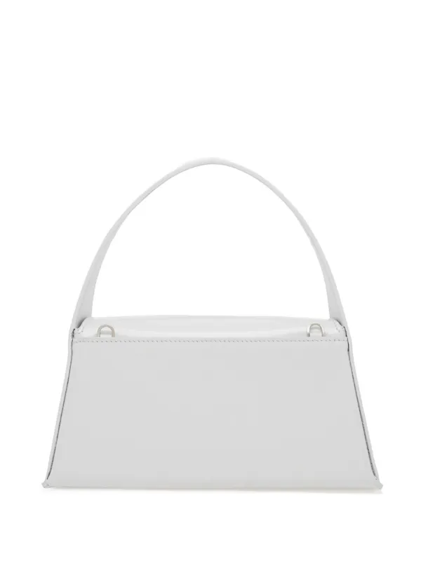 Ferragamo Small Geometric Leather Shoulder Bag | White
