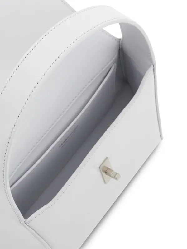 Ferragamo Small Geometric Leather Shoulder Bag | White