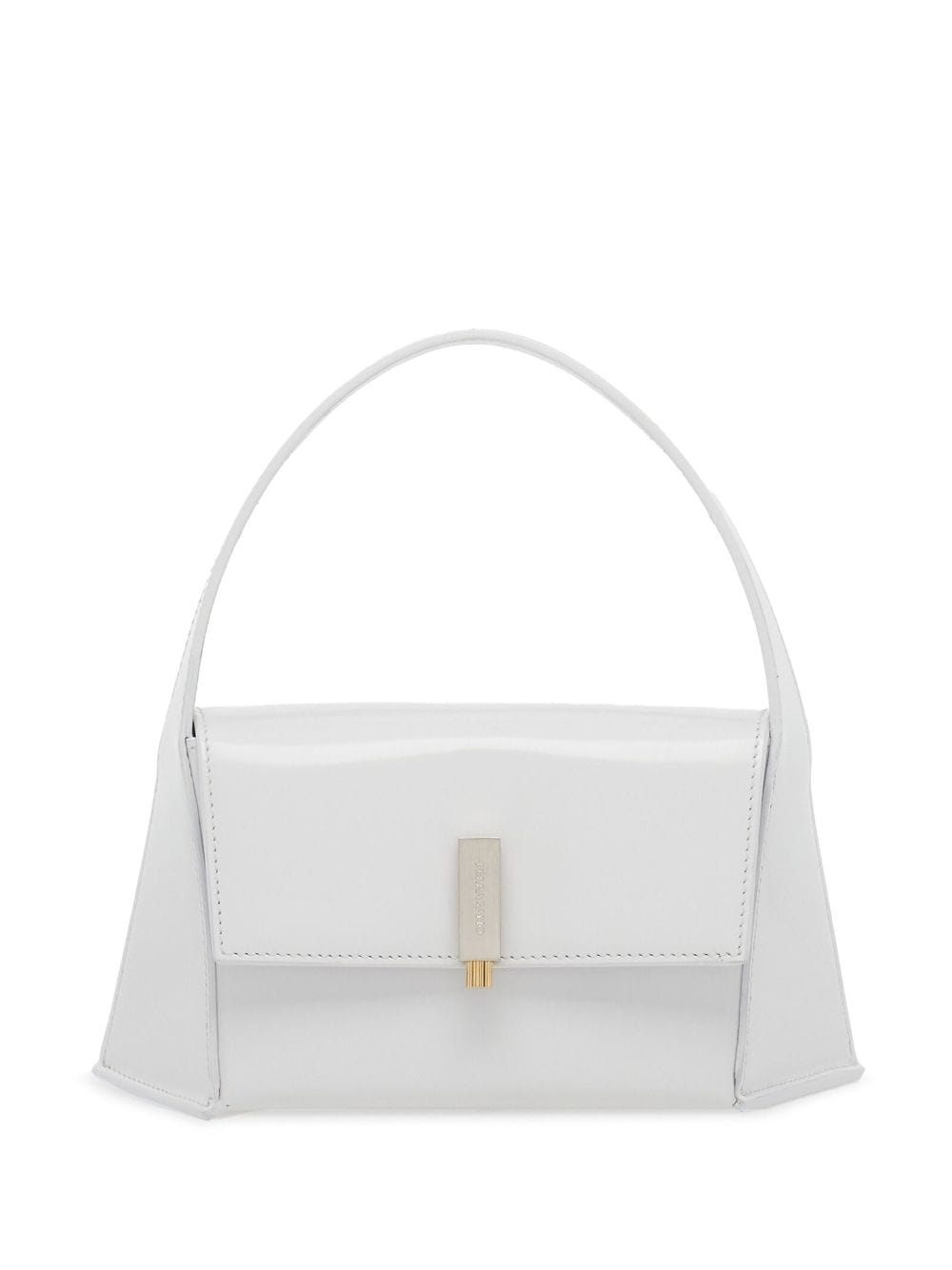 Ferragamo Woman Geometric Shoulder Bag In Optic White