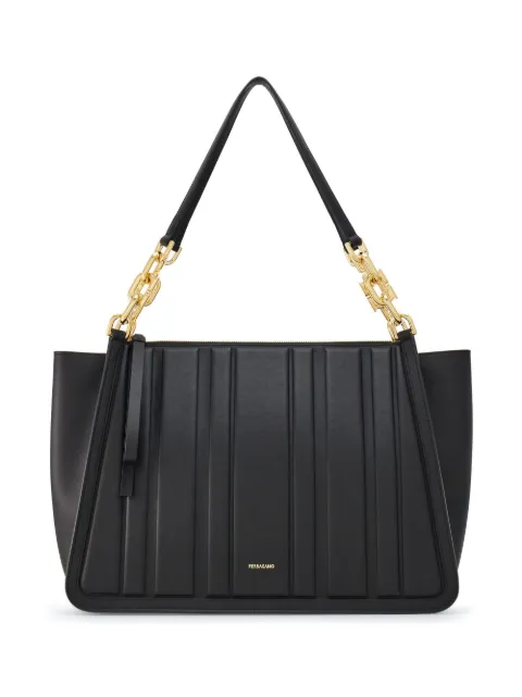Ferragamo panelled-design leather tote bag