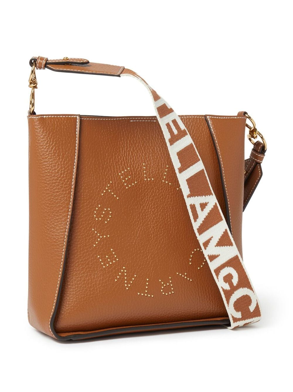 Shop Stella Mccartney Stella Logo Shoulder Bag In Braun