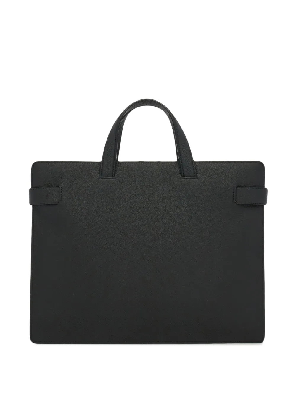 Ferragamo Medium Gancini Buckle Leather Briefcase In Black