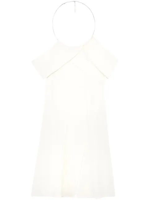 Courrèges ring-hardware draped minidress