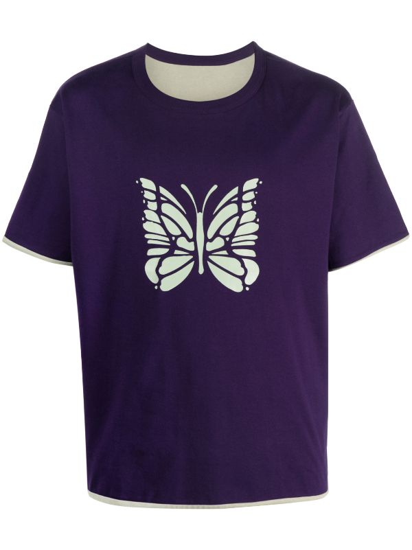 pence bind hvile Needles logo-print Reversible Cotton T-shirt - Farfetch