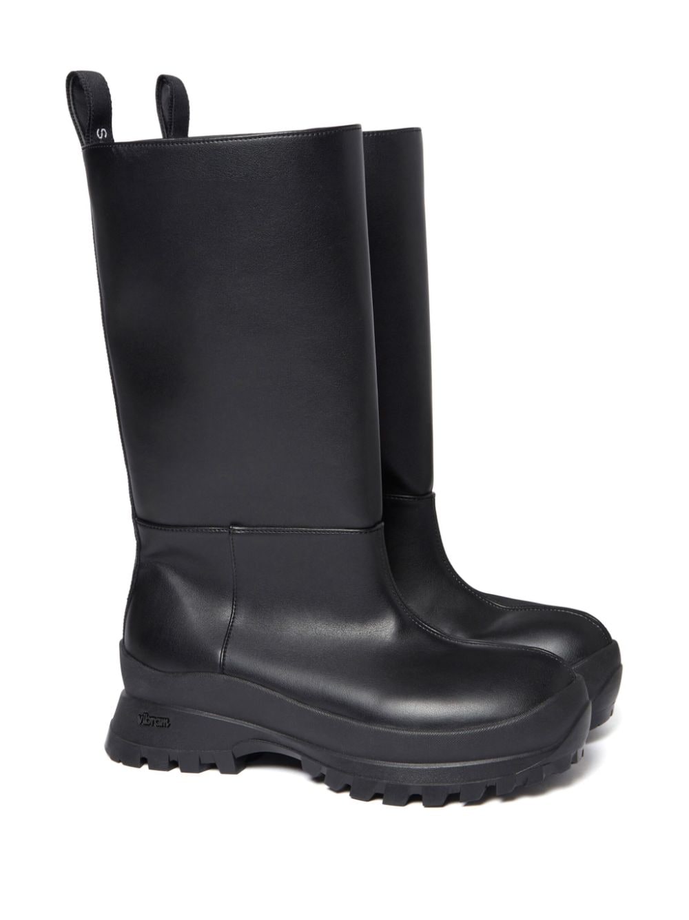 Shop Stella Mccartney Trace Tubo Leather Boots In Black