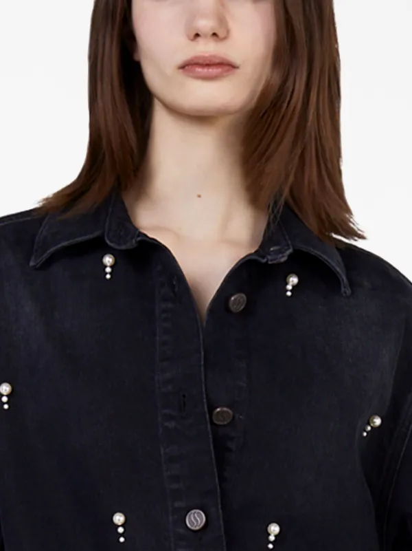 Black denim best sale shirt womens