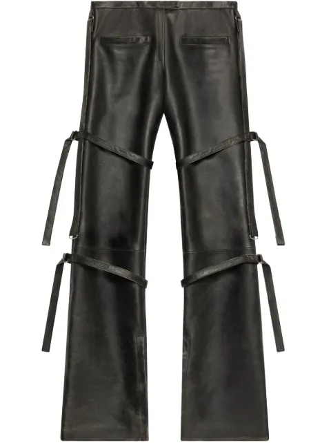 Courrèges buckled leather straight-leg trousers