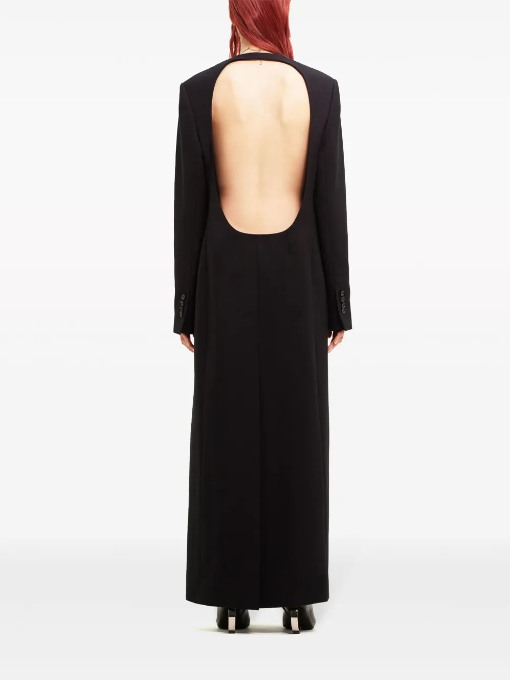 Courrèges Cut-out Long-sleeve Maxi Dress In Black