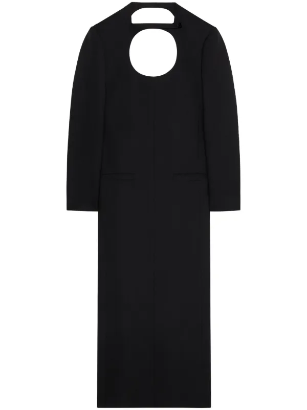 Courreges Cut-Out Long-Sleeve Maxi Dress - Black