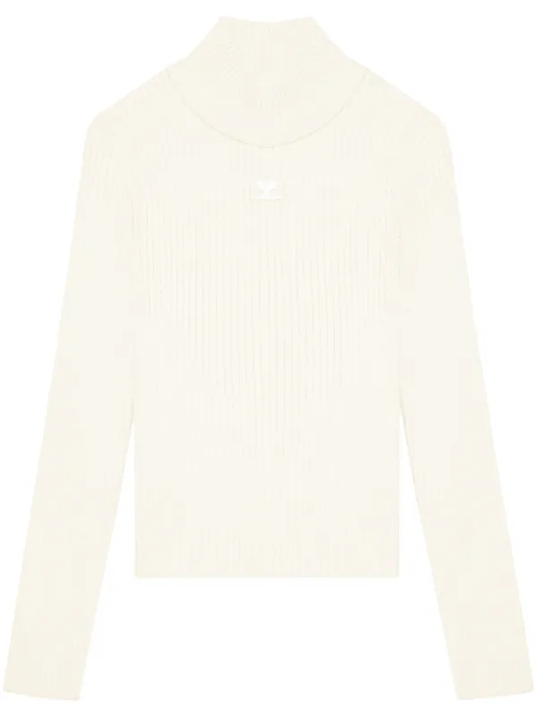 Courrèges Reedition Ribbed Jumper in Neutrals