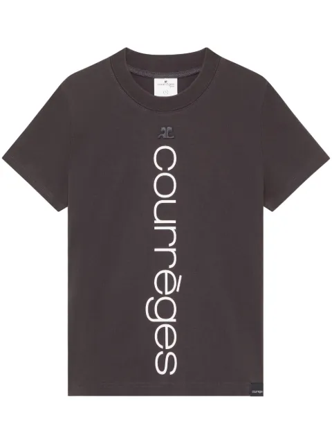 Courrèges logo-print organic-cotton T-shirt