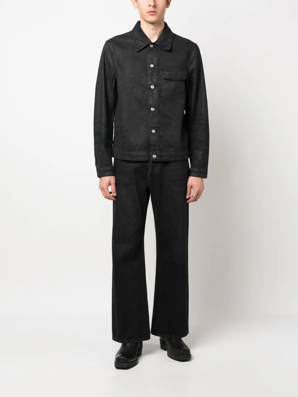 OUR LEGACY Rebirth button-up denim jacket - Zwart