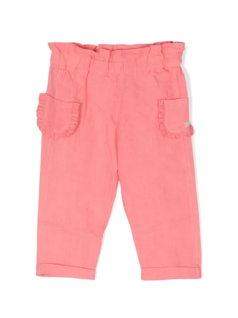 Tartine Et Chocolat ruffled-detailing linen trousers
