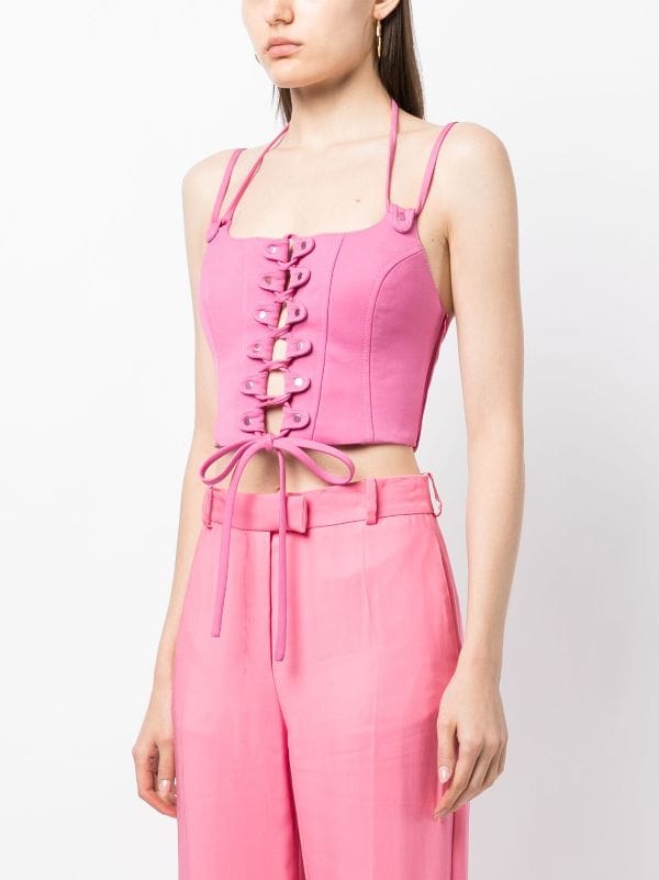 Monse Studded lace-up Bustier Top - Farfetch